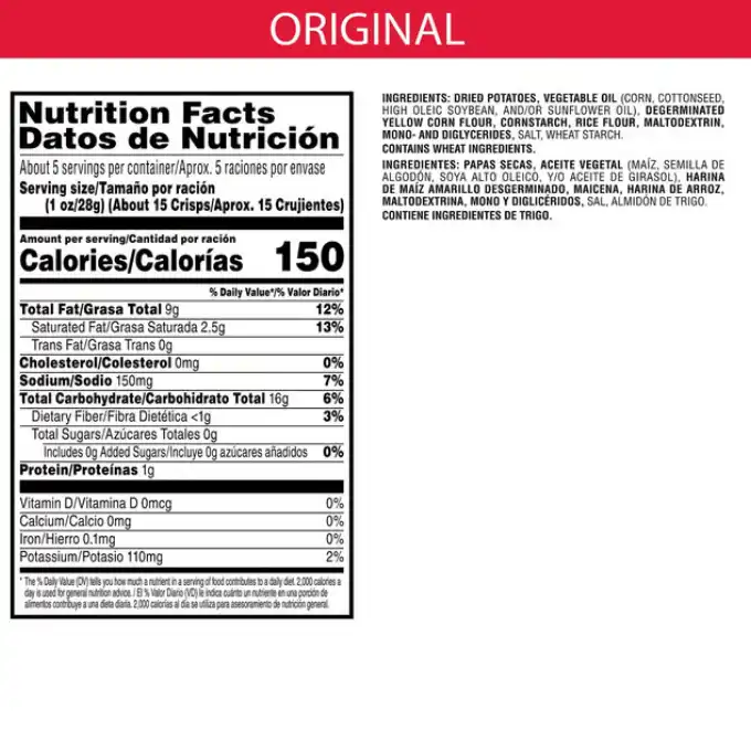 Pringles Original Potato Crisps Chips Can (5.2 oz) - Image 2