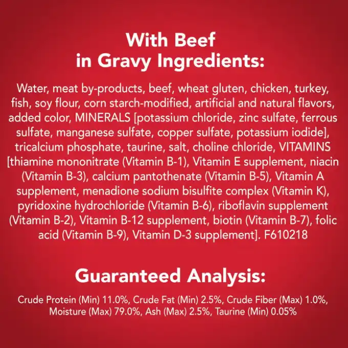 Purina Friskies Beef in Gravy Meaty Bits Wet Cat Food Can (5.5 oz) - Image 2